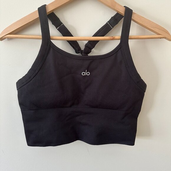 ALO YOGA Seamless Ribbed Favorite Bra Tank Medium - Picture 3 of 5